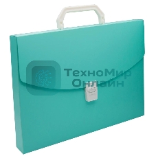 Папка-портфель Бюрократ Pastel PASTPP01GRN 1 отделение, A4, пластик, 0.7мм, мятный