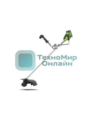 Триммер аккумуляторный GreenWorks GD40BCB, 40V, 40,6 см, бесщеточный, с АКБ 4АЧ и ЗУ (2105707UB) 40 вольт (модель GD40BCB) - отличная замена электро или бензиновому триммеру, он с легкостью справиться с высокой травой, а благодаря пильному диску (в комплекте) можно резать крупный кустарник. Это полупрофессиональный триммер, который отлично подойдет для ведения дачного хозяйства. Модель оснащена надежным бесщеточным двигателем DigiPro, сопоставимым по мощности с бензиновыми аналогами, при этом он абсолютно экологичен, имеет высокий крутящий момент, низкий уровень шума и вибраций, а так же прост в эксплуатации. Включение триммера производится одной кнопкой, основное применение - подрезка травы в труднодоступных для газонокосилки местах, а также подрезка кустарника. Эта модель имеет наплечный ремень, а также эргономичную велосипедную рукоятку. Долгое автономное время работы (до 80 минут от 4 А/час батареи) и отсутствие необходимости использовать бензин и масло, переносить за соб