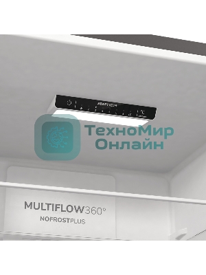 Холодильник Gorenje NRK6201ES4 серебристый двухкамерный 235/96 л морозилка снизу, No Frost