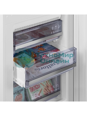 Встраиваемый холодильник Maunfeld MBF193NFFWGR Inverter белый двухкамерный 225/57 л морозилка снизу, NoFrost