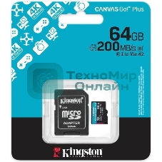 Флеш карта microSDXC 64Gb Kingston SDCG4/64Gb Canvas Go! Plus + adapter