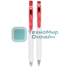 Ручка гелевая автоматическая Deli EG22-RD белый/красный, d=0.5мм, красные чернила