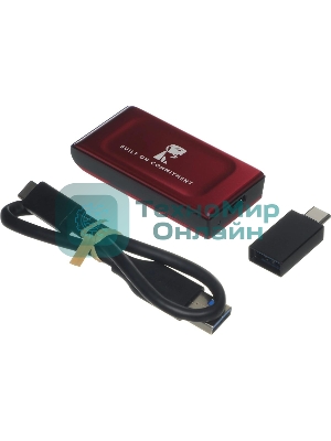Внешний SSD Kingston XS1000, 1TB, USB 3.2 Gen 2 Type-C, R/W 1050/1000, красный