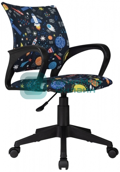 Кресло детское Бюрократ Burokids 1 темно-синий зодиак крестов. пластик