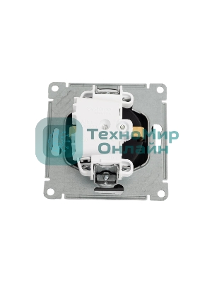 Механизм розетки 1-м СП AtlasDesign 16А IP20 с заземл. защ. шторки с крышкой карбон