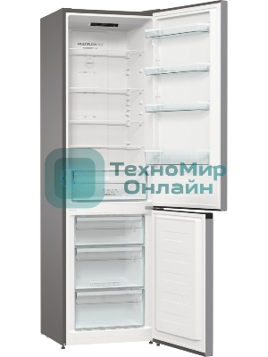Холодильник Gorenje NRK6201ES4 серебристый двухкамерный 235/96 л морозилка снизу, No Frost