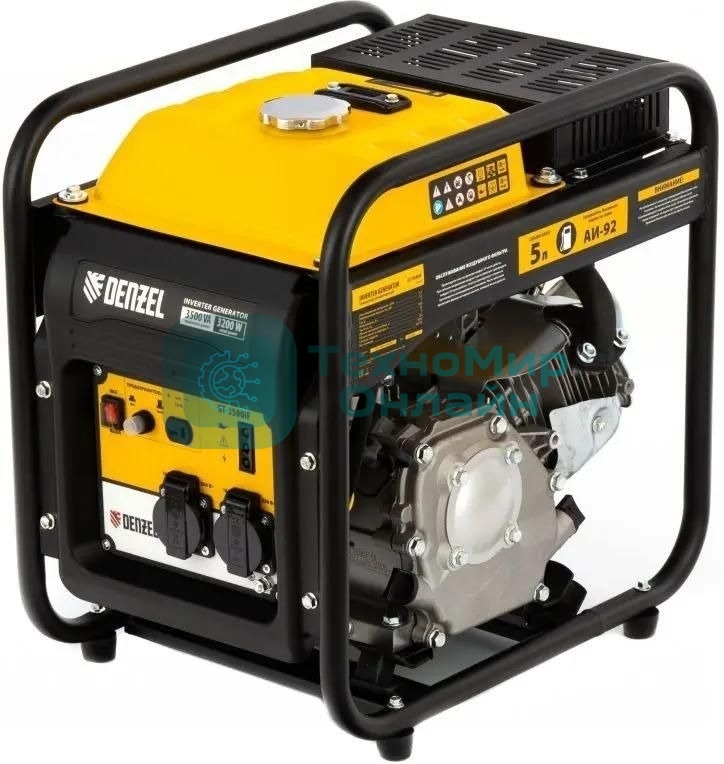 Электрогенератор бензиновый инверторный Denzel GT-3500iF, 3.5 кВт, 97 дБ, 27 кг
