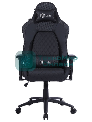 Кресло Cactus CS-CHR-130 черный, экокожа, подголовник