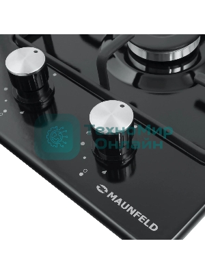 Газовая варочная панель Maunfeld EGHE.32.3EB/G, 2 конфорки, эмалированная сталь, черный