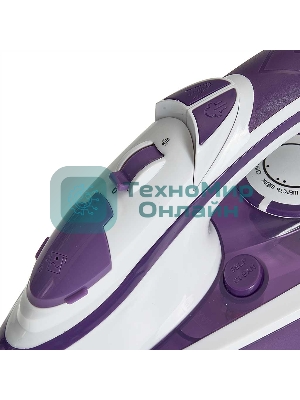 Утюг Delta LUX DL-352 белый с фиолетовым, 2200 Вт, 30 г/мин, 140 г/мин, 300 мл