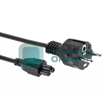 Кабель питания для ноутбуков Telecom 1.8m, 3-pin, с заземлением, 220V (Европейский стандарт)