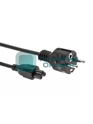 Кабель питания для ноутбуков Telecom 1.8m, 3-pin, с заземлением, 220V (Европейский стандарт)