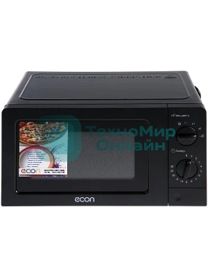 Микроволновая печь ECON ECO-2031M черный, 20 л, 700 Вт, переключатели - поворотный механизм