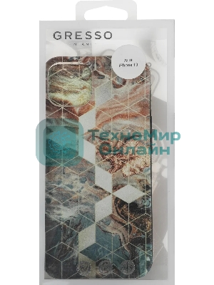 Чехол (клип-кейс) Gresso Meridian, для iPhone 13, золотистый/синий gr17aaae8888