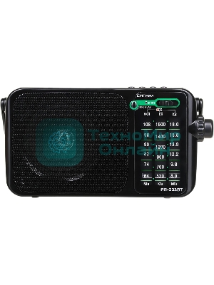 Радиоприемник портативный Сигнал РП-233BT черный USB microSD