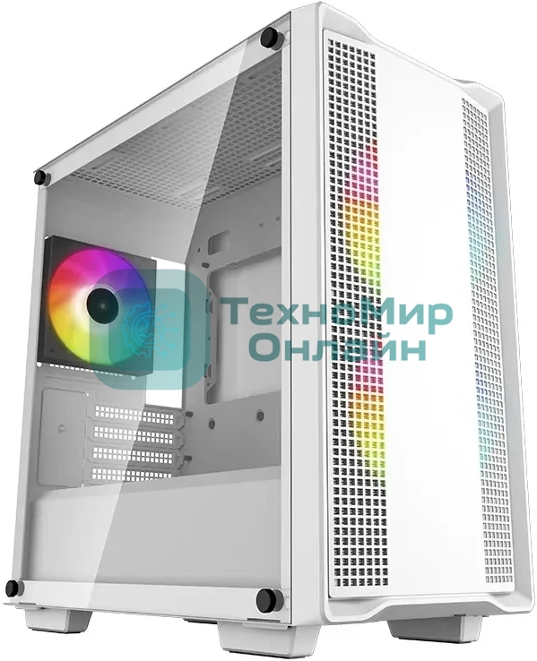 Компьютерный корпус DeepCool CC360 WH ARGb (R-CC360-WHAPM3-G-1) (mATX, без БП, 2xUSB, с окном)