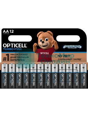 Батарея Opticell Turbo MAX LR6 AA (12шт) блистер