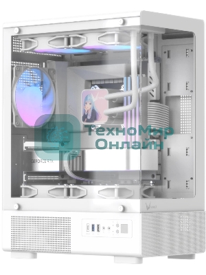 Корпус Formula Crystal Z1CM v2 белый без БП mATX 5x120мм 1xUSB3.0 audio bott PSU