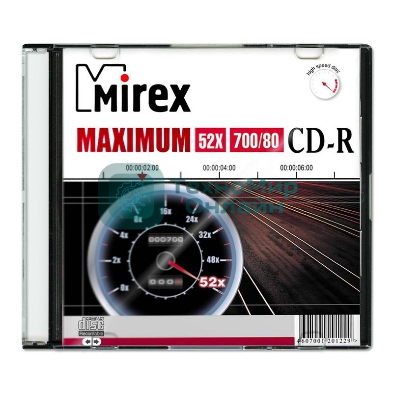 Диск CD-R Mirex 700 Mb, 52х, Maximum, Slim Case (1), (1/200)