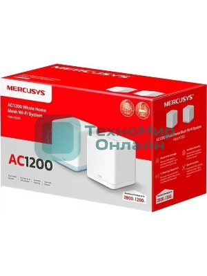 Mesh Wi-Fi система Mercusys Halo H32G(2-pack) AC1200, до 300 Мбит/с на 2,4 ГГц + до 867 Мбит/с на 5 ГГц, комплект 2 шт
