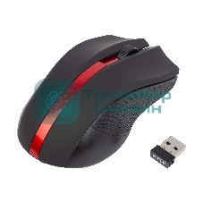 Мышь беспроводная HIPER HOMW-073 черный/красный, 1000 dpi, радиоканал, USB, кнопки - 3