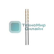 Сверло спиральное по металлу Denzel 2,5 х 95 мм Р6М5, Golden Tip, удлиненное, 2 шт.