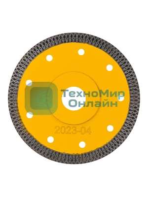 Диск алмазный отрезной Denzel 125 х 22,2мм, сплошной, супертонкий, горячий пресс, сухой/мокрый рез