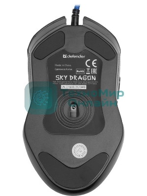 Мышь проводная Defender Sky Dragon GM-090L черный, 3200 dpi, USB, кнопки - 6