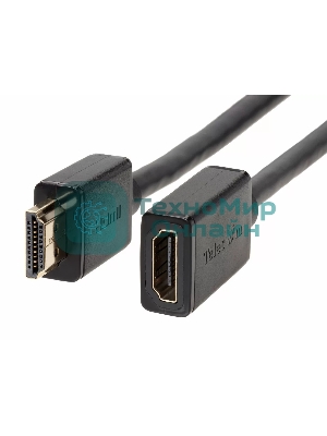 Кабель удлинительный HDMI-19M---HDMI-19F ver 2.0, 2m, TELECOM TCG235MF-2M