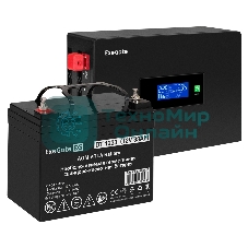 Комплект Источник бесперебойного питания EX295992RUS + батарея 33Aч EX282974RUS 1шт (инвертор, синус, для котла, PF=1, настенный) ExeGate IdealSine SR-600.LCD.2SH <600VA/600W, чистая синусоида, цветной LCD-дисплей, 2*Schuko, крепление настенное, черный> + батарея ExeGate DT 1233 (12В, 33А·ч) 1шт