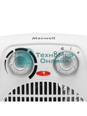 Тепловентилятор Maxwell MW-3458 (W), белый, 1000/2000 Вт, 20 м2, термостат