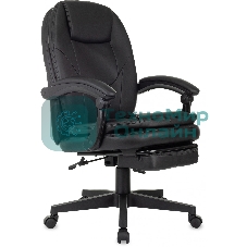 Кресло Бюрократ CH-868N-BF черный, экокожа, подставка для ног