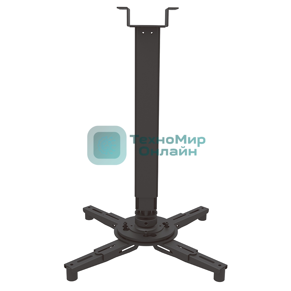 Потолочный комплект для проектора Wize Pro PRXL47A длина штанги 117,7-200,7 см, расстояние между крепежными отверстиями 404 мм,наклон +/-11°,вращение 360°, до 100 кг,черный