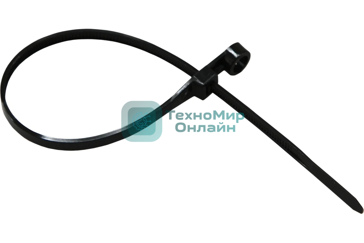 Хомут кабельный Rexant 4.3х200 нейл. под винт черный (уп. 100 шт)