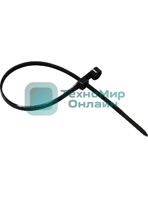 Хомут кабельный Rexant 4.3х200 нейл. под винт черный (уп. 100 шт)