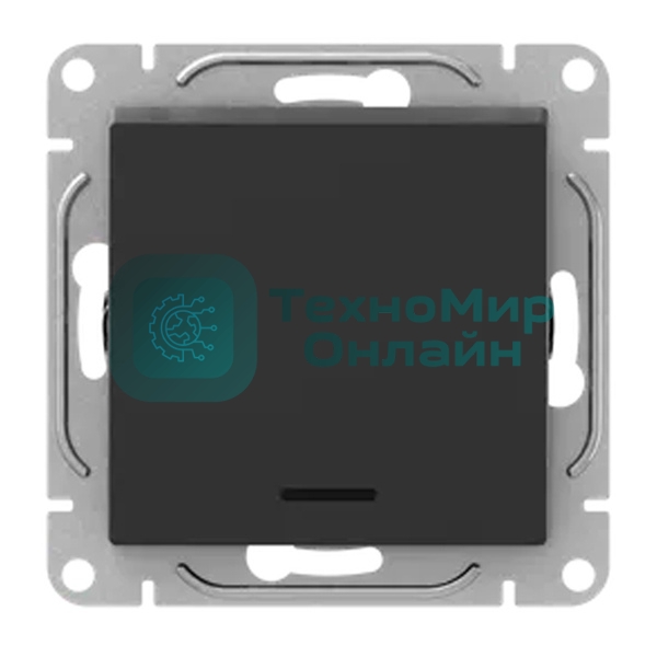 Механизм выключателя EKF UP1-SWB-14 одноклавишный, с подсветкой, черный Эпика