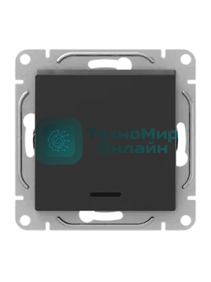 Механизм выключателя EKF UP1-SWB-14 одноклавишный, с подсветкой, черный Эпика