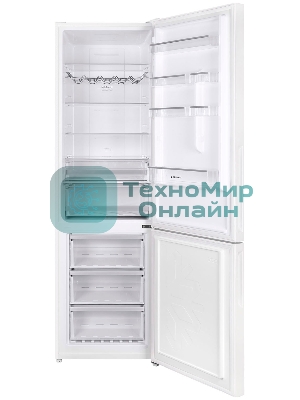 Холодильник Maunfeld MFF200NFW белый глянц. двухкамерный 271/106л морозилка снизу, No Frost