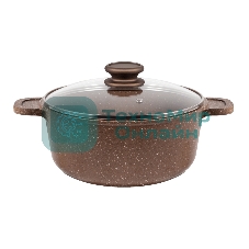 Кастрюля Maunfeld CARMEL MF22CRM01CR, 22 см, 3 л из литого алюминия со стеклянной крышкой