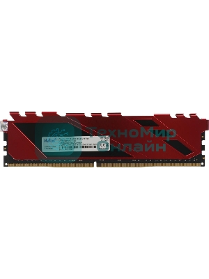 Оперативная память NETAC Shadow, DDR4, 16GB (1x16GB), 3200MHz, CL16, DIMM, с радиаторами, красный