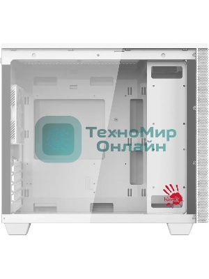 Компьютерный корпус Bloody BD-CC117F белый без БП mATX 5x120мм 1xUSB 2.0 1xUSB 3.0 audio bott PSU