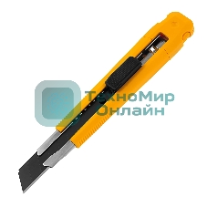 Нож Denzel 18 мм, сменное лезвие, SK4, метал. направляющая, клипса, нажимной фиксатор