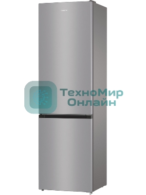 Холодильник Gorenje NRK6201ES4 серебристый двухкамерный 235/96 л морозилка снизу, No Frost