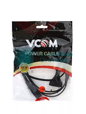 Кабель для аудио-видео техники IEC-320-C7--розетка 220V, 2-pin, 1,8м, медь, VCOM