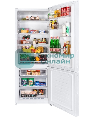 Холодильник Maunfeld MFF1857NFW белый мат. инвертер двухкамерный 336/117л морозилка снизу