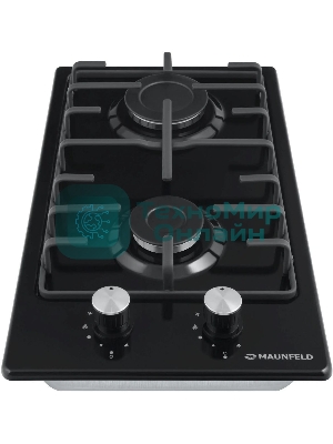 Газовая варочная панель Maunfeld EGHE.32.3EB/G, 2 конфорки, эмалированная сталь, черный