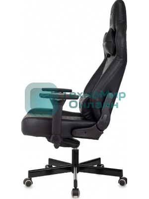 Кресло игровое Knight Hunter черный эко.кожа крестов. металл