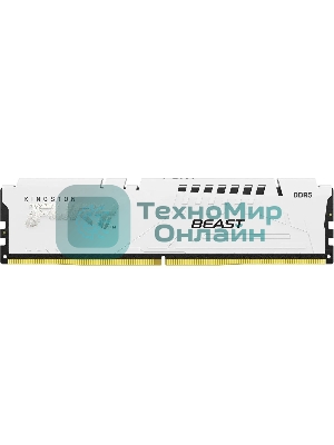 Оперативная память Kingston Fury Beast White, DDR5, 16Gb (1x16 Gb), 6800 MHz, CL34, радиатор, белый