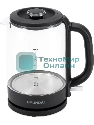 Чайник электрический Hyundai HYK-G3402 1.7л. 2200Вт серый/серебристый (корпус: стекло)