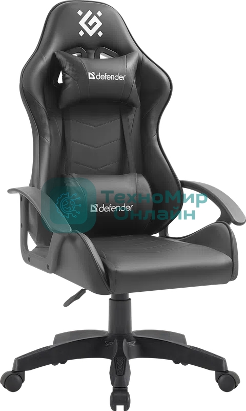 Кресло Defender ORACLE черный, экокожа, 120 кг, механизм качания